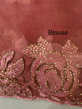 Soft Crush Organza-Chiffon saree with embroidery and cutdana work - MOS5785