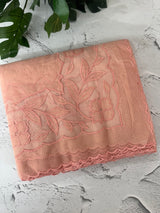 Moonga checks saree with Net Applique borders  MSH159 Peach