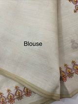 Blended semi tussar silk saree with embroidery MSJ679(4)