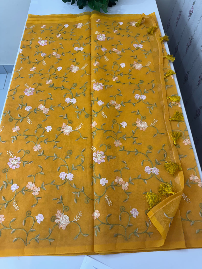 Kota Supernet embriodery saree SHSNYNM