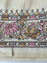 Blended Tussar embroidery and digital printed saree MSTS545