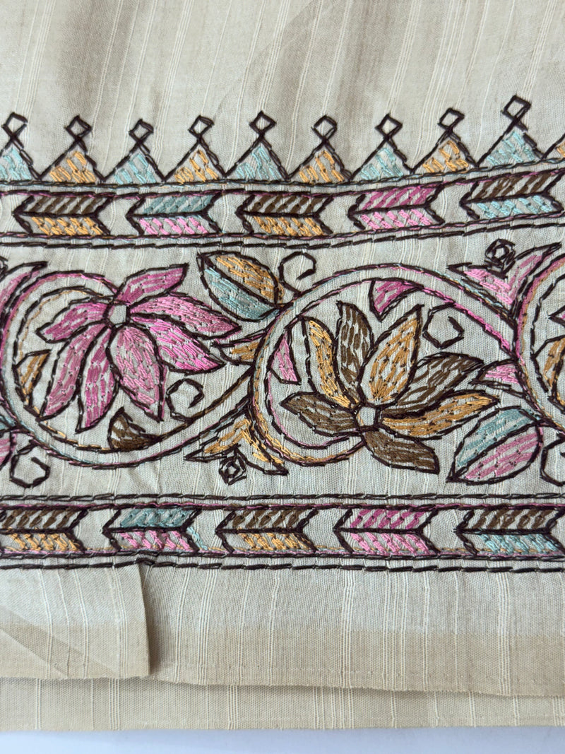 Blended Tussar embroidery and digital printed saree MSTS545