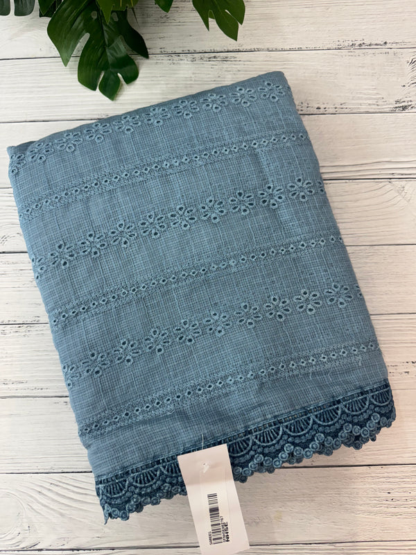 NetKota Hakoba saree with lace border MS6713 - DuskyBlue
