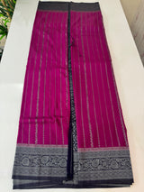 Chinnon Georgette saree with contrast pallu and blouse MS12166