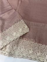 Crush Organza embroidery saree MS9739- DuskyNudeMauve