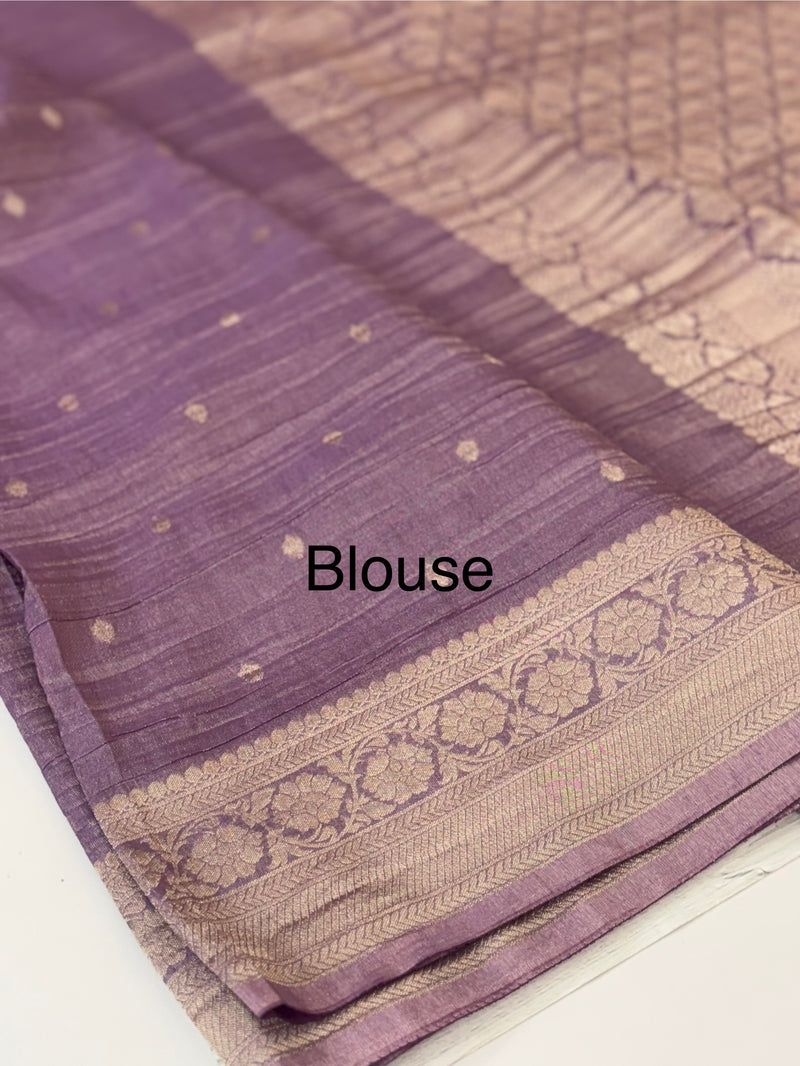 Banarasi crush georgette saree- MS1341 DustyLavender