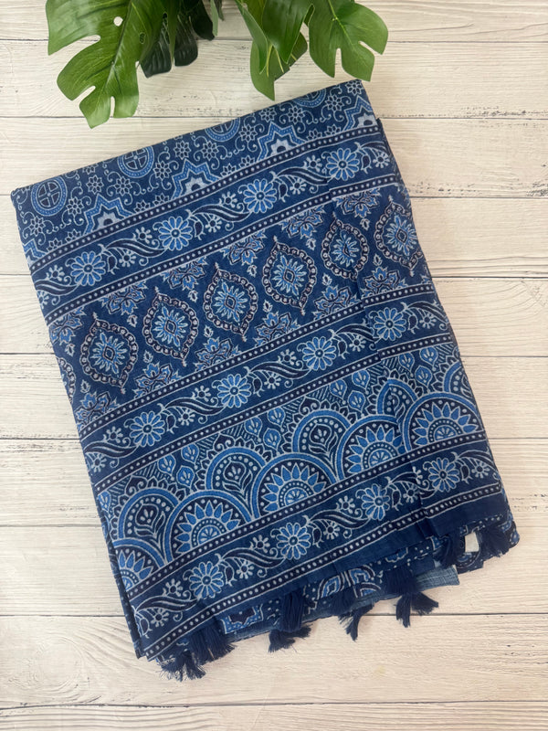 Digital printed semi Linen Saree MLS615 - 1