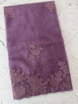 Soft organza saree with applique work - MCW225 DuskyPurple
