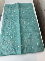Soft kota silk saree with embriodery and organza applique work  MS14509- Blue