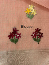 Soft Tissue linen Silk embriodery saree MS49876