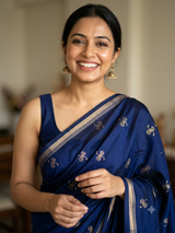 Soft Gachi silk saree with zari weaving MGH76 DarkBlue