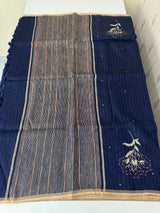 Pure linen handwork sarees MLS7854