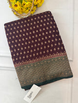Banarasi viscose Georgette saree MKGS611- DeepWine to Green