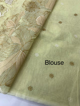 Jute Linen saree with thread work MSH206
