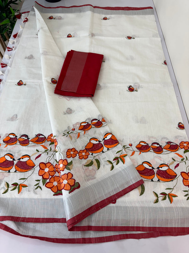 Linen cotton saree MLS913