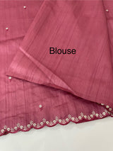 Cutwork Semi tussar saree MTSS674 DarkOnion