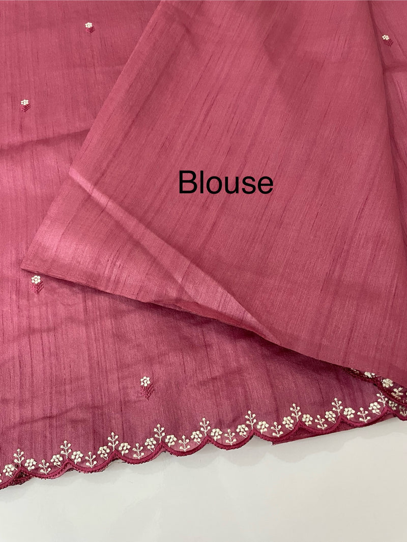 Cutwork Semi tussar saree MTSS674 DarkOnion