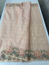 Phulkari NetKota embroidery saree - MSH126 PastelPeach
