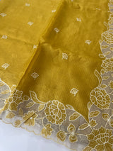 Silky kota saree with applique borders MS9831