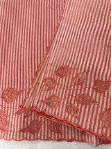 Striped Mul chanderi saree with net applique borders MSH987