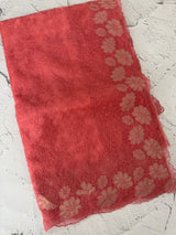 Semi Soft Organza saree with thread work and applique borders - MCW666 DarkPeachyPink