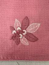 Kota  checks saree with embroidery - MS7679 PeachPink
