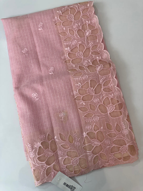 Soft kota silk saree with applique work MS85432 Pink