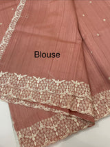 Semi tussar saree with embroidery MST122 DustyPeach