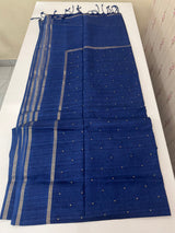Tussar mix soft silk saree with Retta pettu borders - MST988 DarkBlue