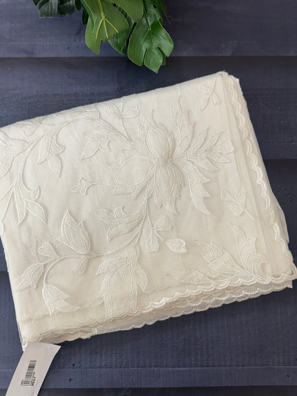 NetKota Applique work saree   -MSH998 White