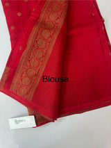 Banarasi Tussar Georgette Saree  - MS44376 Red