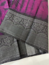 Tie & Dye semi silk sarees  MSS9876