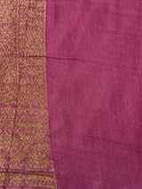 Semi katan Banarasi saree in antique zari weaving - MSKB899 OnionPink