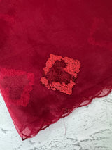 Organza saree with embroidery - MSH375(2) MaroonRed