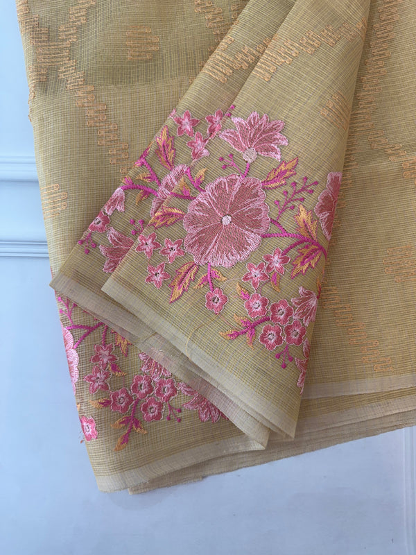 Tissue silk saree with embroiodery MSDH16