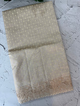Cutwork blended tussar saree   - Cream MS5222 (2)