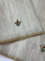 Handworked Blended tussar silk saree MS90543
