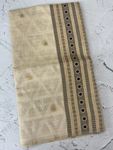 Semi chanderi tussar saree with brocade pallu and blouse MKT891 - DarkBlue