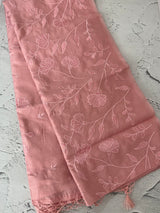Tussar finish soft silk saree with thread embroidery MTS569