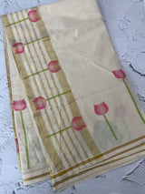 Kerala cotton saree - ‘Gulab’