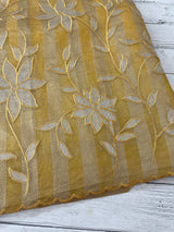 Tissue Silk applique work saree MSH133 Design 2- Mustard