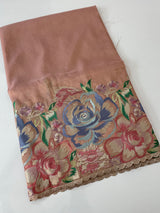 Tissue Georgette - Organza saree with 3d embriodery MS16307