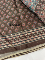 Semi Chanderi saree with hand kanta embroidery MS9899