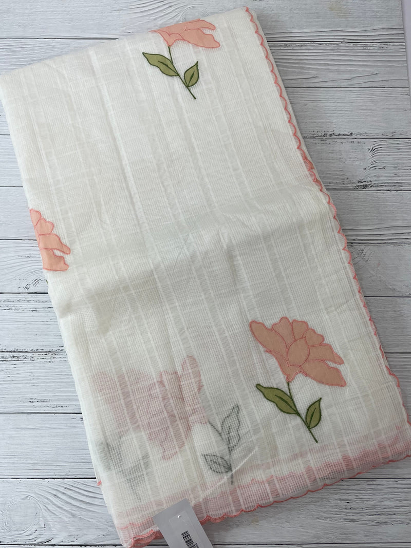 Kota silk cotton saree with applique work MS81789