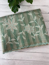 Tissue Silk applique work saree MSH133 Design 2 - JadeGreen