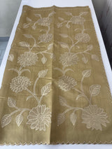 Blended Tussar silk saree with tissue applique work- MSH193 Beige