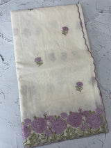 Mul chanderi embriodery saree with scalloped borders MSH176