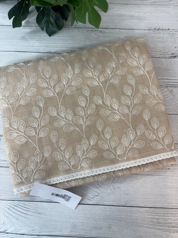 Kota cotton silk embriodery saree MS1455- Beige