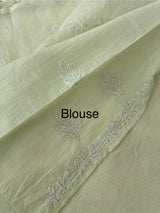 Premium Kota checks saree with Chikankari work  MSH241 Pastel PistaGreen