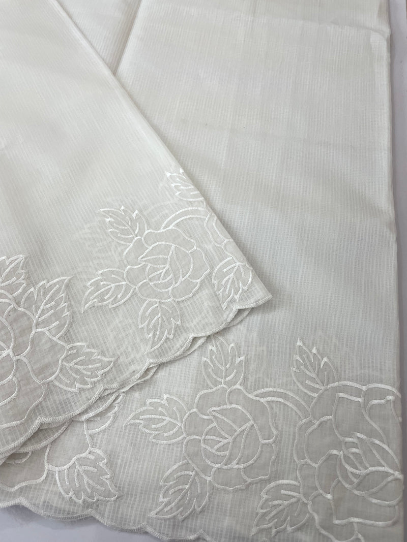 NetKota Applique work saree  MS6798- White
